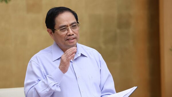 Thủ tướng Phạm Minh Chính chủ trì hội nghị trực tuyến với các tỉnh, thành phía Nam triển khai các biện pháp cấp bách phòng, chống dịch COVID-19 - Sputnik Việt Nam