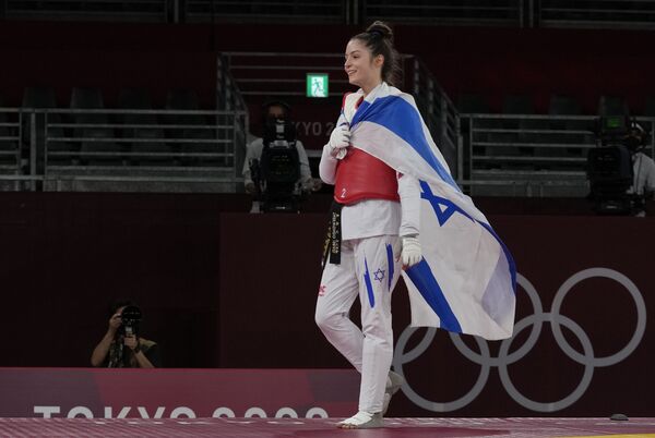 Avishag Semberg (Israel) sau trận đấu taekwondo tại Thế vận hội mùa hè XXXII ở Tokyo - Sputnik Việt Nam