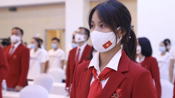 Thành viên Đoàn Thể thao Việt Nam dự Olympic Tokyo 2020 tại lễ xuất quân. - Sputnik Việt Nam