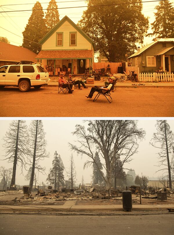 Hình ảnh của cư dân tại nhà trước và sau trận cháy ở California - Sputnik Việt Nam