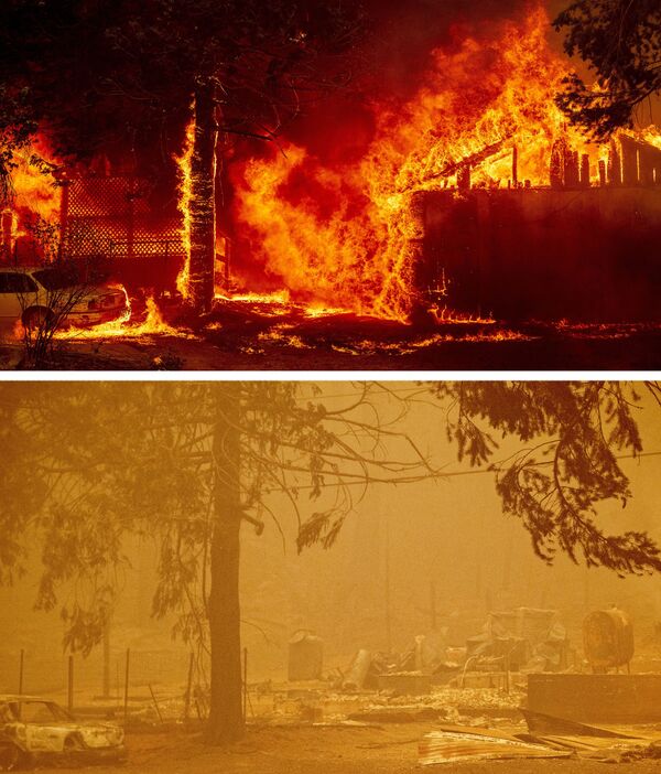 Hình ảnh của cư dân tại nhà trước và sau trận cháy ở California - Sputnik Việt Nam