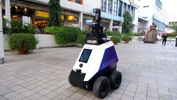Robot Javier theo dõi trật tự công cộng ở Singapore - Sputnik Việt Nam