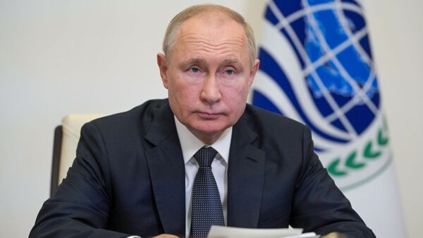 Tổng thống Nga V.Putin tham dự cuộc họp Hội đồng nguyên thủ quốc gia các nước thành viên SCO qua liên lạc video - Sputnik Việt Nam