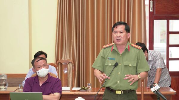 Đại tá Đinh Văn Nơi, Giám đốc Công an tỉnh An Giang phát biểu tại buổi làm việc.
 - Sputnik Việt Nam