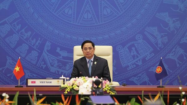 Thủ tướng Phạm Minh Chính phát biểu tại Hội nghị cấp cao ASEAN lần thứ 38. - Sputnik Việt Nam