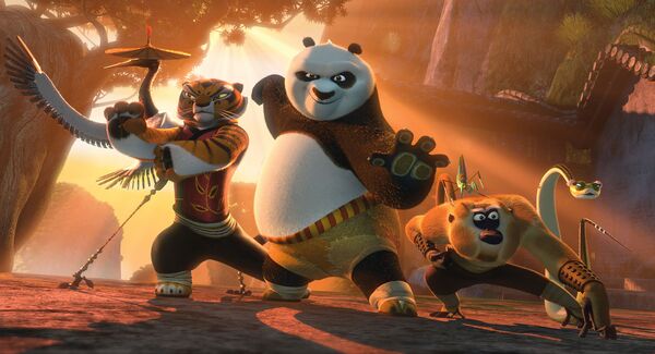 Cảnh trong phim hoạt hình Kung Fu Panda (2008-2016) về chú gấu trúc vụng về học võ để giải cứu thế giới. - Sputnik Việt Nam