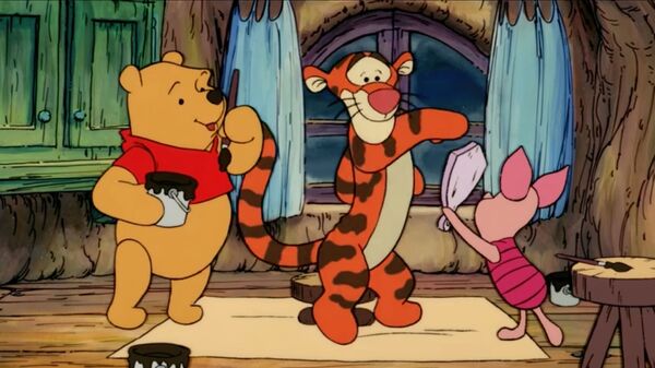 Cảnh trong phim Cuộc phiêu lưu mới của Winnie the Pooh (The New Adventures of Winnie the Pooh) (1988-2012). Phim hoạt hình do Công ty Walt Disney sản xuất, dựa trên các minh họa gốc từ bộ truyện Winnie the Pooh bốn tập của Ernest Shepard. Một trong những người bạn của Winnie the Pooh là con hổ tên là Tigger. - Sputnik Việt Nam