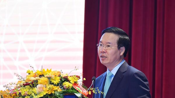 Đồng chí Võ Văn Thưởng, Uỷ viên Bộ Chính trị, Thường trực Ban Bí thư phát biểu chỉ đạo - Sputnik Việt Nam