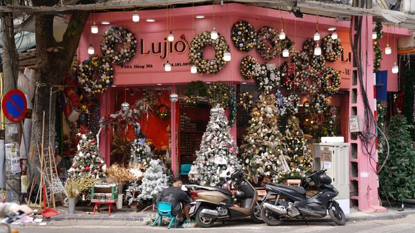 Không khí Giáng Sinh nhộn nhịp trên phố Hàng Mã - Sputnik Việt Nam