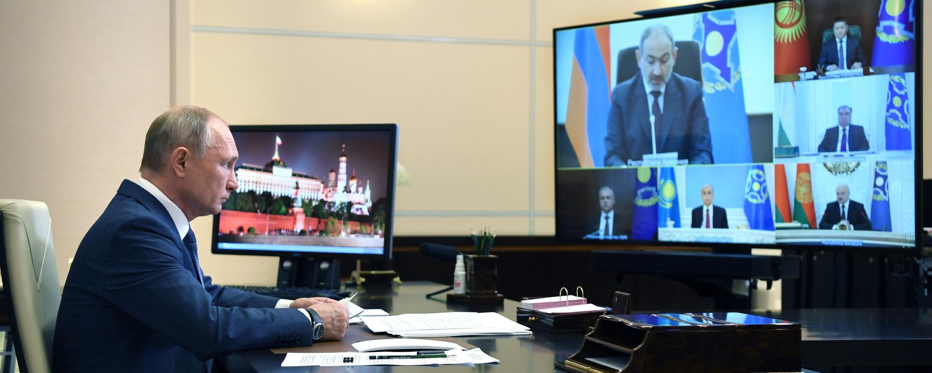 Tổng thống Nga V.Putin đã chủ trì phiên họp của Hội đồng An ninh Tập thể CSTO - Sputnik Việt Nam, 1920, 15.05.2022