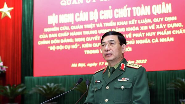 Đại tướng Phan Văn Giang, Bộ trưởng Bộ Quốc phòng phát biểu chỉ đạo hội nghị - Sputnik Việt Nam