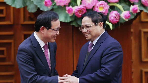 Thủ tướng Phạm Minh Chính tiếp ông Choi Joo Ho, Tổng Giám đốc Tổ hợp Samsung Việt Nam - Sputnik Việt Nam