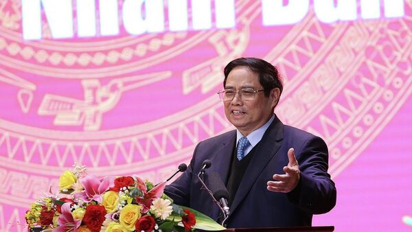 Thủ tướng Phạm Minh Chính chúc Tết và giao nhiệm vụ cho Công an Thành phố Hà Nội - Sputnik Việt Nam