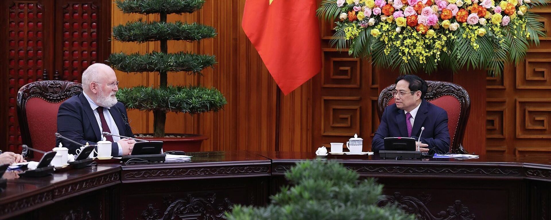 Thủ tướng Phạm Minh Chính tiếp Phó Chủ tịch điều hành Ủy ban Châu Âu Frans Timmermans - Sputnik Việt Nam, 1920, 20.02.2022