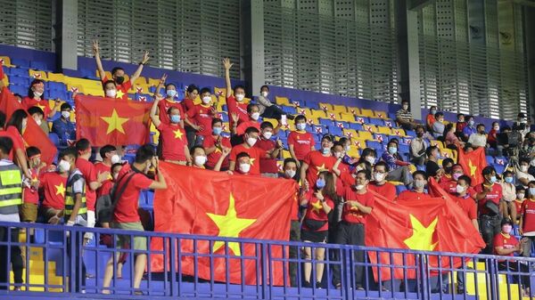 Cổ động viên Việt Nam ăn mừng bàn thắng của đội nhà - Sputnik Việt Nam