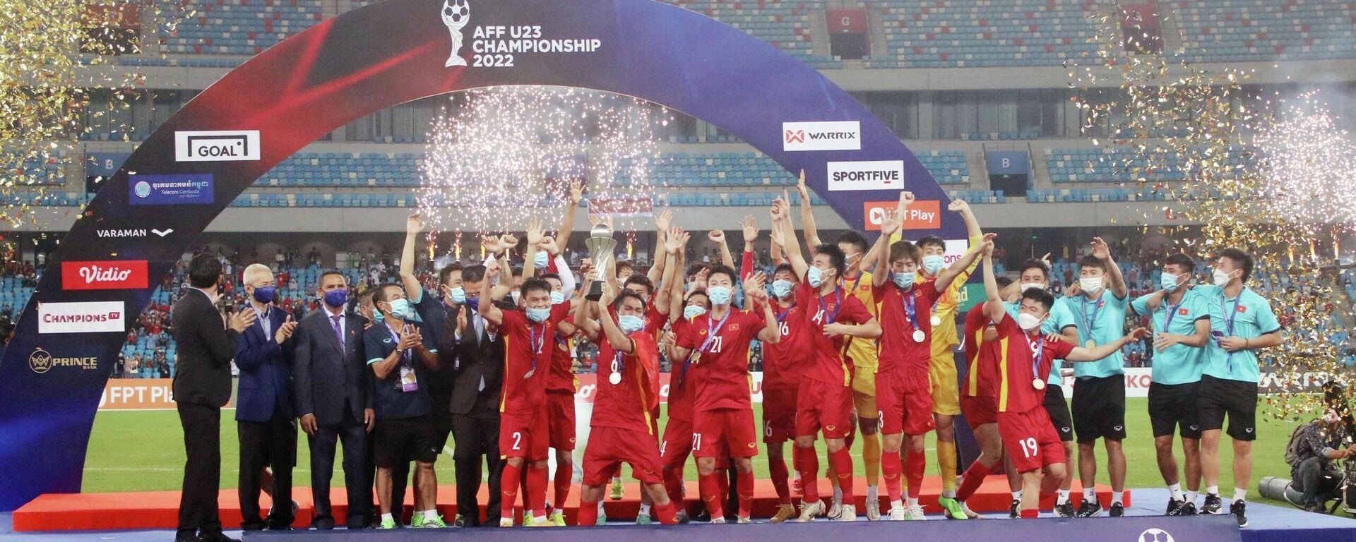 U23 Việt Nam đăng quang ngôi vô địch Giải U23 Đông Nam Á 2022. - Sputnik Việt Nam, 1920, 26.02.2022