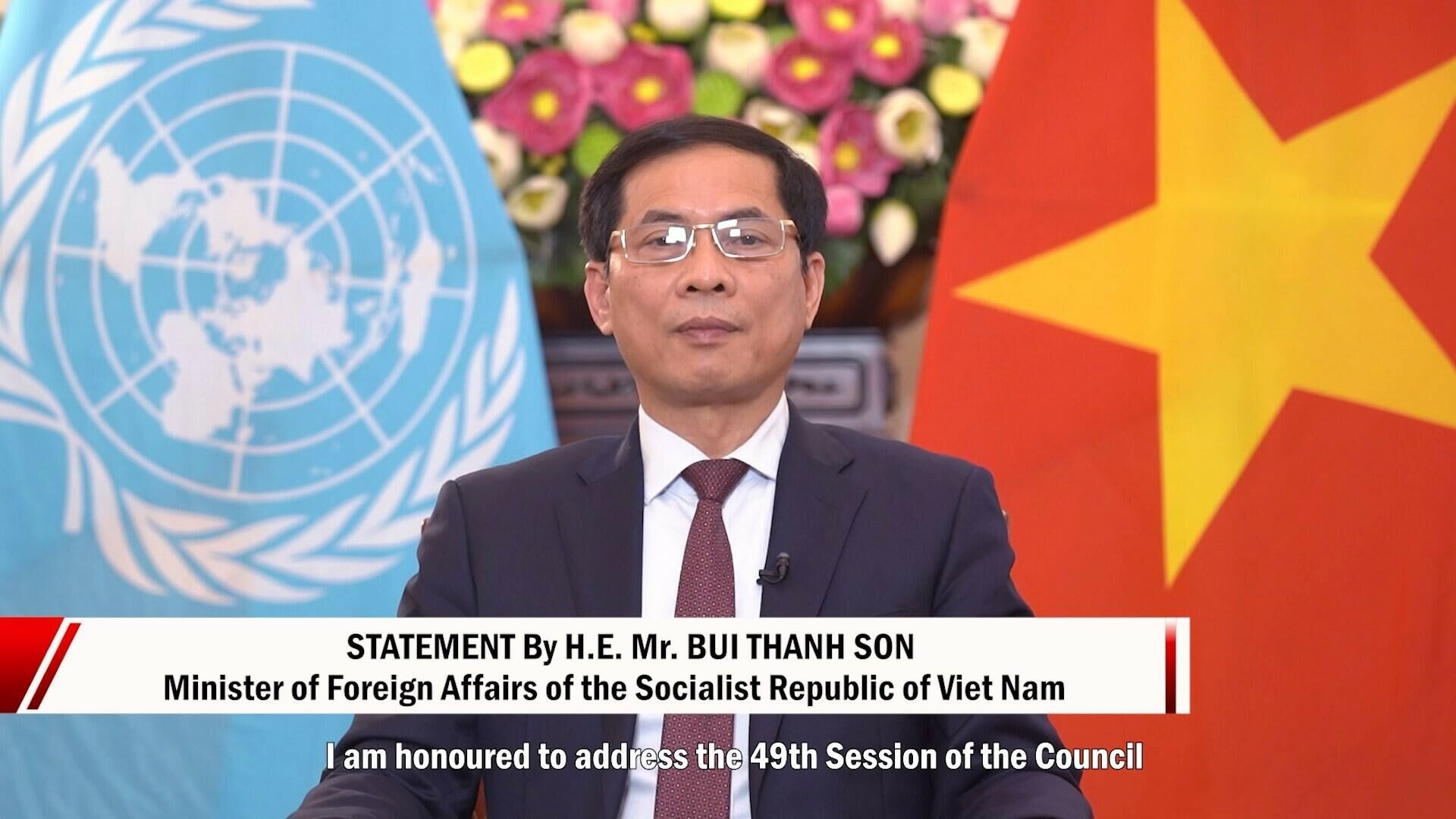 Bộ trưởng Bùi Thanh Sơn gửi thông điệp tại Phiên họp cấp cao Hội đồng Nhân quyền LHQ - Sputnik Việt Nam, 1920, 02.03.2022