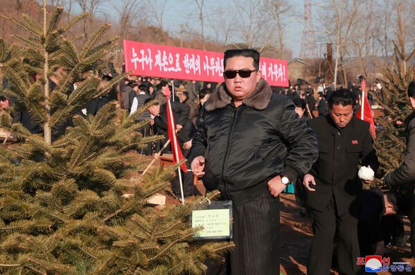 Nhà lãnh đạo Triều Tiên Kim Jong-un tham dự sự kiện trồng cây - Sputnik Việt Nam