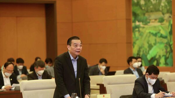 Chủ tịch Ủy ban nhân dân thành phố Hà Nội Chu Ngọc Anh phát biểu tại buổi làm việc - Sputnik Việt Nam