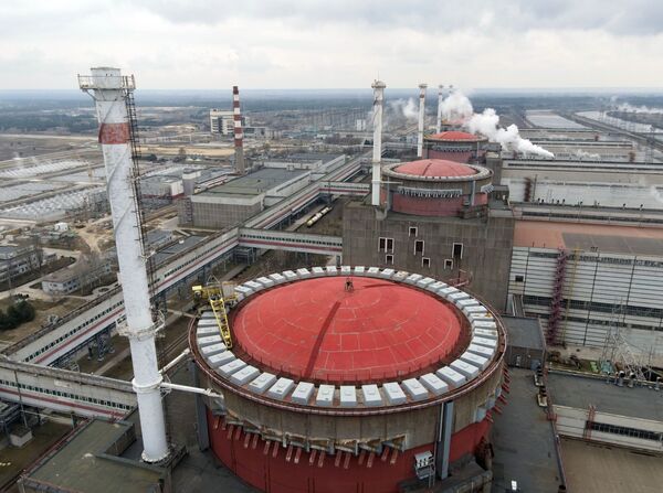 Nhà máy điện hạt nhân Zaporozhye, nằm trong vùng thảo nguyên bên bờ hồ chứa Kakhovka ở thành phố Energodar - Sputnik Việt Nam