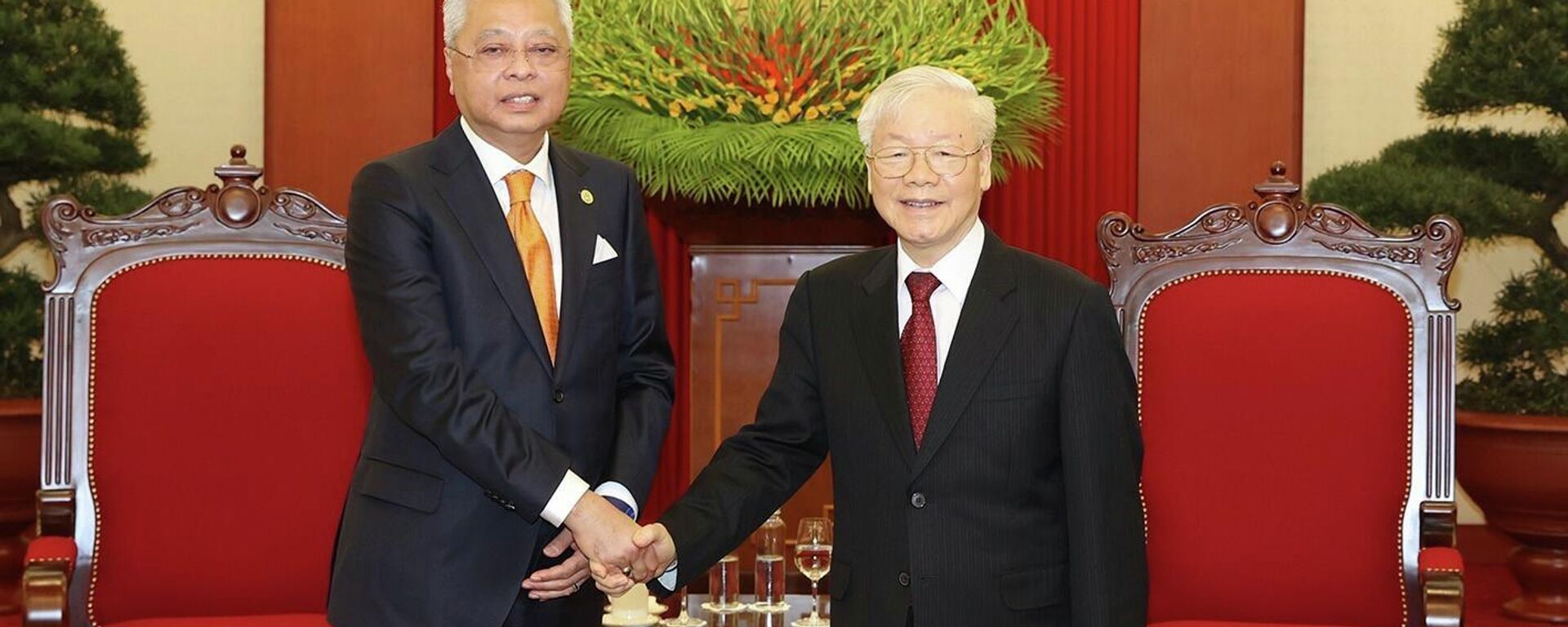 Tổng Bí thư Nguyễn Phú Trọng tiếp Thủ tướng Malaysia Dato’ Sri Ismail Sabri bin Yaakob thăm chính thức Việt Na - Sputnik Việt Nam, 1920, 21.03.2022