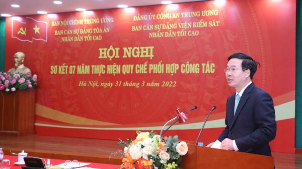 Thường trực Ban Bí thư Võ Văn Thưởng phát biểu chỉ đạo hội nghị - Sputnik Việt Nam