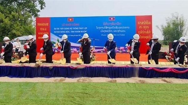 Lễ khởi công dự án xây dựng hệ thống thủy lợi ở Xiengvang, huyện Noongbok, tỉnh Khammuane, Lào - Sputnik Việt Nam