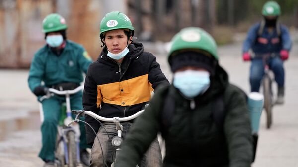 Công nhân Việt Nam đạp xe đến nhà máy sản xuất lốp xe đầu tiên của Trung Quốc ở châu Âu, cách Beograd, Serbia 50 km về phía bắc - Sputnik Việt Nam