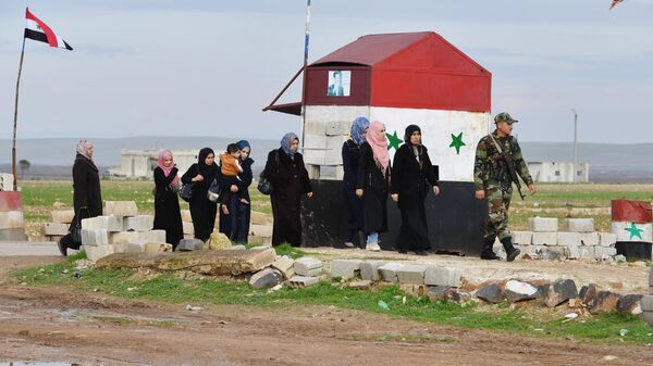 Hành lang nhân đạo Abu Duhur ở tỉnh Idlib - Sputnik Việt Nam