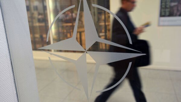 Biểu tượng của tổ chức tại Trụ sở NATO ở Brussels, Bỉ - Sputnik Việt Nam