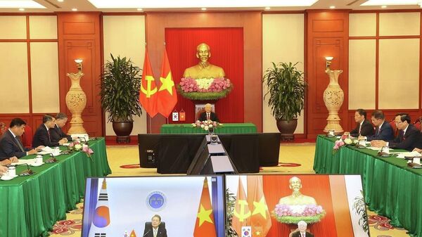 Tổng Bí thư Nguyễn Phú Trọng hội đàm trực tuyến với Tổng thống Hàn Quốc Yoon Suk-yeol - Sputnik Việt Nam