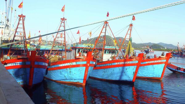 Do giá xăng dầu tăng cao dẫn đến khoảng 40-50 % tàu cá phải nằm bờ. - Sputnik Việt Nam