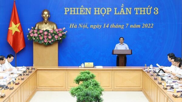 Thủ tướng Phạm Minh Trình tại phiên họp đầu tiên của Ban Chỉ đạo quốc gia thực hiện các cam kết của Việt Nam tại Hội nghị COP-26 - Sputnik Việt Nam