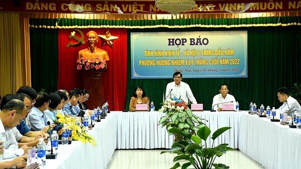 Phó Chủ tịch UBND tỉnh Nguyễn Sơn Hùng phát biểu tại buổi họp báo. - Sputnik Việt Nam