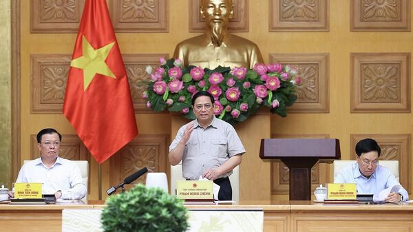 Thủ tướng Phạm Minh Chính kiểm tra tiến độ Dự án tuyến đường sắt đô thị đoạn Nhổn - Ga Hà Nội - Sputnik Việt Nam