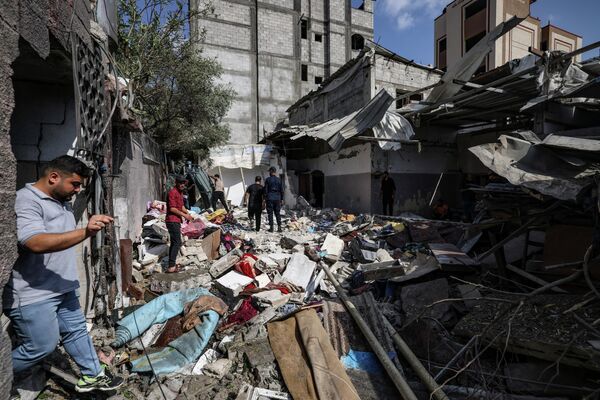 Sự tàn phá sau những đòn tấn công của Israel vào Dải Gaza. - Sputnik Việt Nam