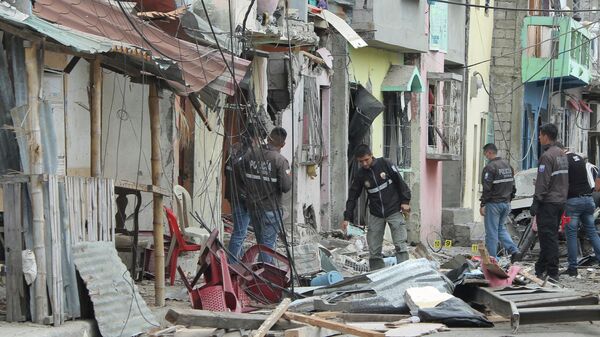 Các tòa nhà bị phá hủy trong vụ nổ ở thành phố Guayaquil ở Ecuador - Sputnik Việt Nam
