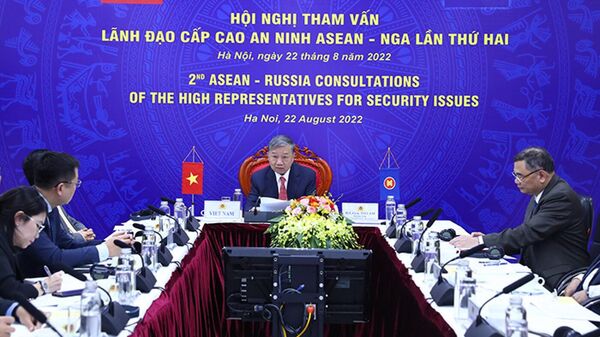 Thư ký Hội đồng An ninh Nga Nikolai Patrushev phát biểu tại Hội nghị tham vấn lãnh đạo cấp cao an ninh ASEAN – Nga - Sputnik Việt Nam