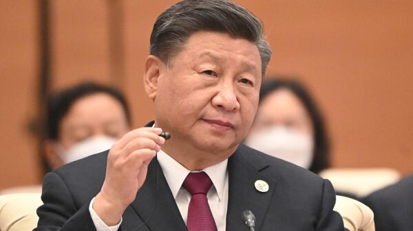 Chủ tịch Trung Quốc Tập Cận Bình tại cuộc họp của Hội đồng Nguyên thủ Tổ chức Hợp tác Thượng Hải (SCO) theo định dạng mở rộng - Sputnik Việt Nam