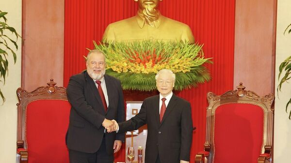 Tổng Bí thư Nguyễn Phú Trọng tiếp Thủ tướng Cuba Manuel Marrero Cruz thăm hữu nghị chính thức Việt Nam - Sputnik Việt Nam
