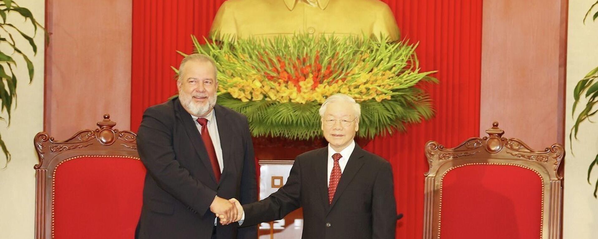 Tổng Bí thư Nguyễn Phú Trọng tiếp Thủ tướng Cuba Manuel Marrero Cruz thăm hữu nghị chính thức Việt Nam - Sputnik Việt Nam, 1920, 29.09.2022