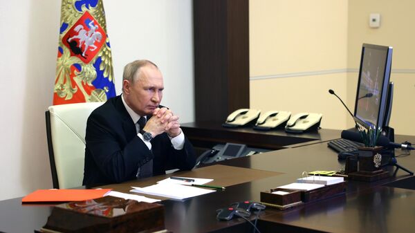 Tổng thống Liên bang Nga V.Putin họp Hội đồng Bảo an Liên bang Nga - Sputnik Việt Nam