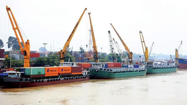 Hoạt động bốc dỡ hàng hóa xuất nhập khẩu tại cảng Bình Dương. - Sputnik Việt Nam