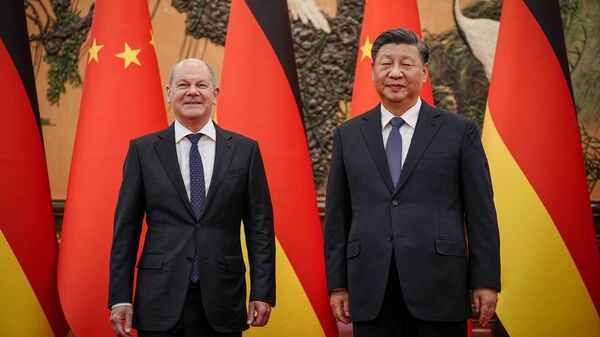 Chủ tịch Trung Quốc Tập Cận Bình và Thủ tướng Đức Olaf Scholz tại Bắc Kinh - Sputnik Việt Nam