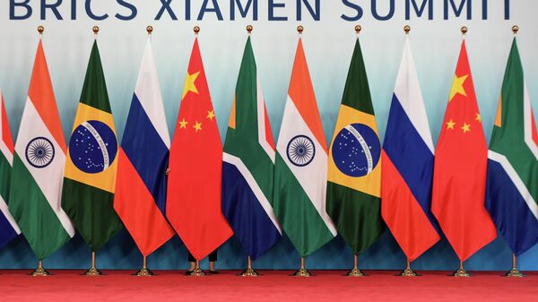 Cờ của các nước tham gia Cuộc họp của các nhà lãnh đạo BRICS - Sputnik Việt Nam