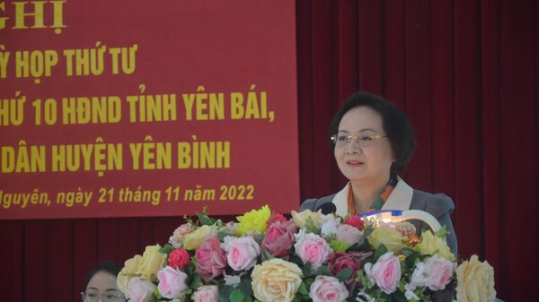 Bộ trưởng Bộ Nội vụ Phạm Thị Thanh Trà tiếp xúc cử tri tại Yên Bái - Sputnik Việt Nam