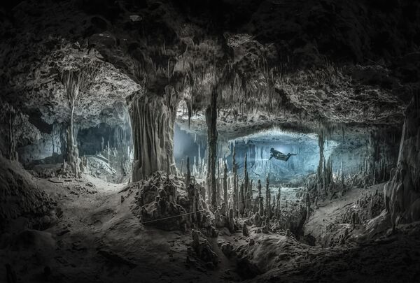 Flooded Cave của nhiếp ảnh gia Mỹ Martin Broen,giải nhất trong cuộc thi The International Landscape Photograph of the Year 2022 (awarded for a single image). Yucatan Peninsula, Mexico. - Sputnik Việt Nam