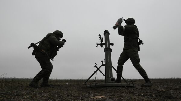 Công việc của đội súng cối theo hướng Zaporozhye - Sputnik Việt Nam