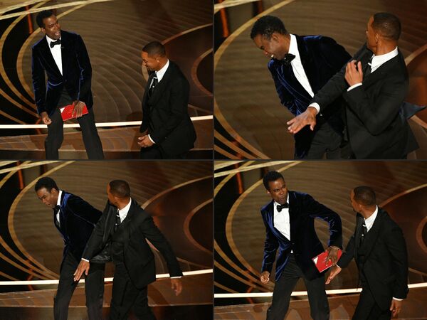 Nam diễn viên Will Smith tát người dẫn chương trình Chris Rock tại Lễ trao giải Oscar lần thứ 94 ở California. - Sputnik Việt Nam