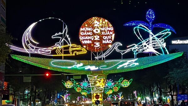 Cổng chào của đường đèn nghệ thuật “Cần Thơ mừng Xuân mới” - Sputnik Việt Nam